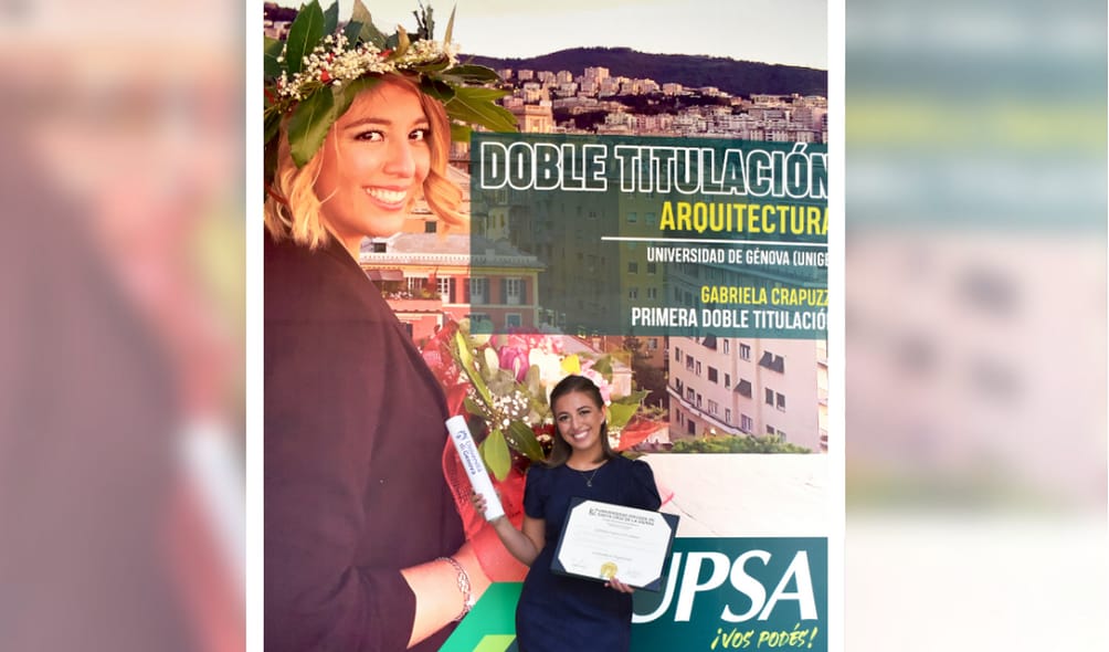 Estudiante de la UPSA completó Doble Titulación